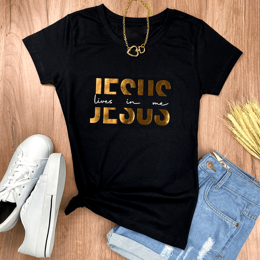 Camiseta Camisa Jesus Cristo Moda Evangélica Feminina Gospel Estilo e Fé Algodão Macio e Respirável