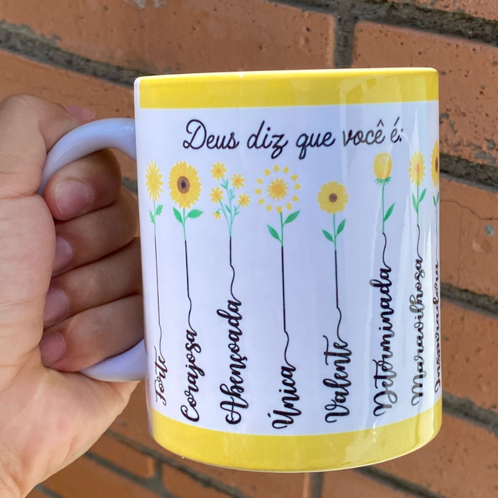 Caneca Salmos 46:5 Gospel 300ml Porcelana Frase Bíblica Presente Evangélico Motivacional