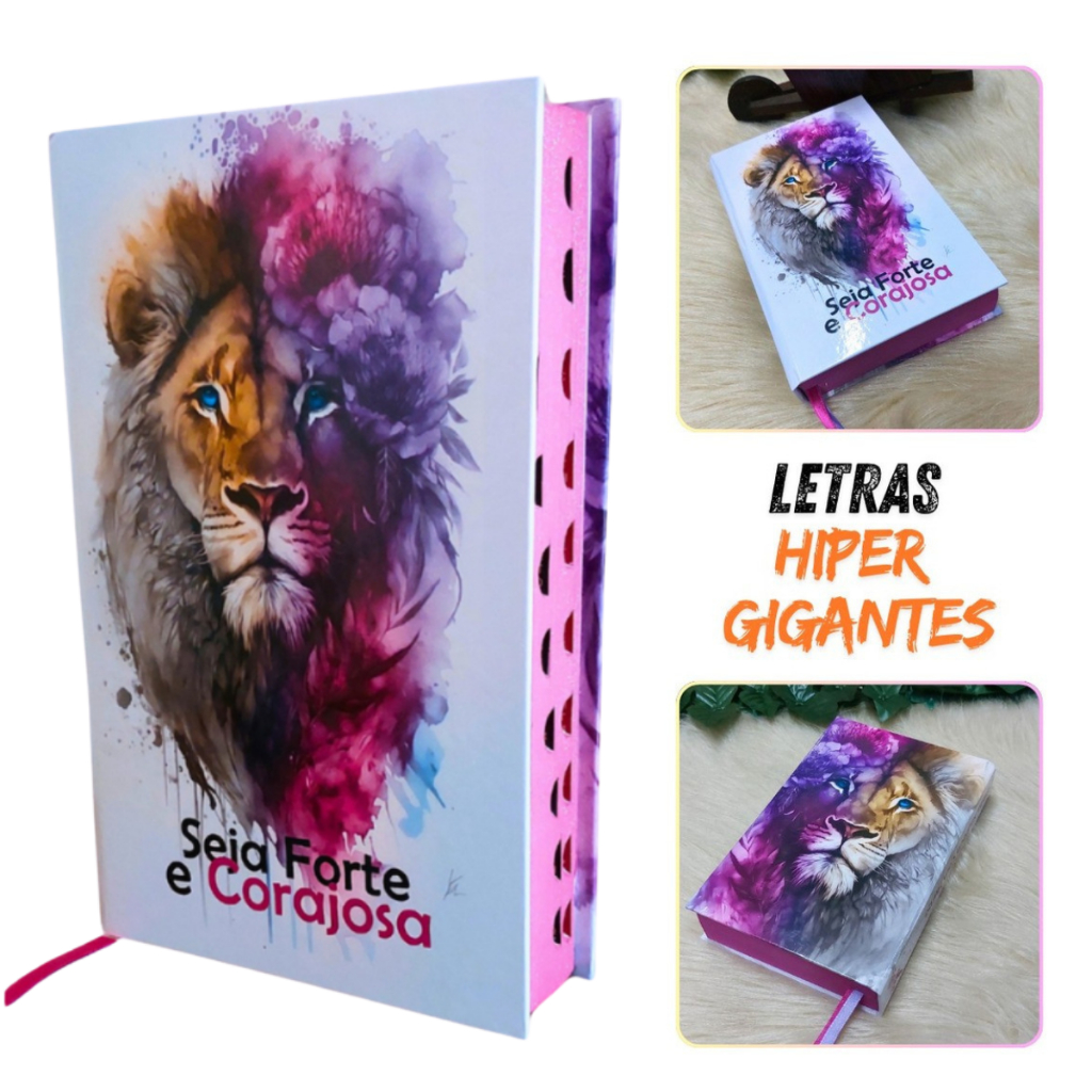 Bíblia Feminina Evangélica Letra Hiper Gigante Jesus destacada Revista Corrigida Ferreira Almeida